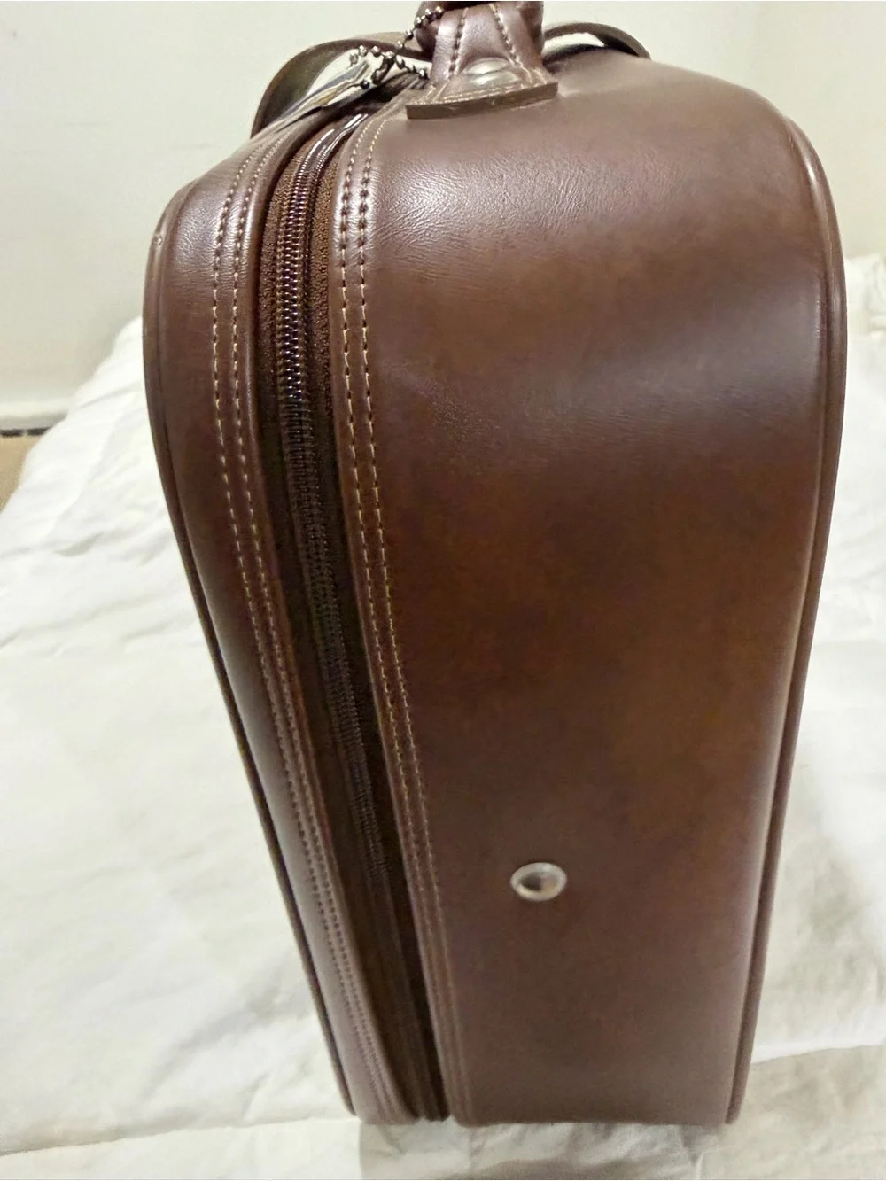Vintage Brown Leather Briefcase - Classic Men's Work Bag